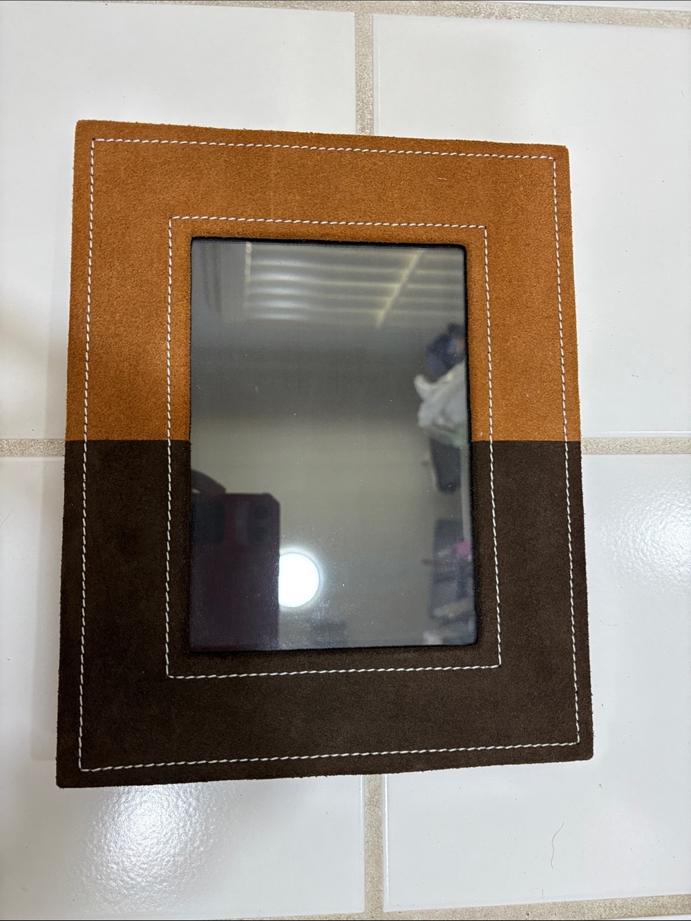 Two-tone Suede Leather photo frame 5x7